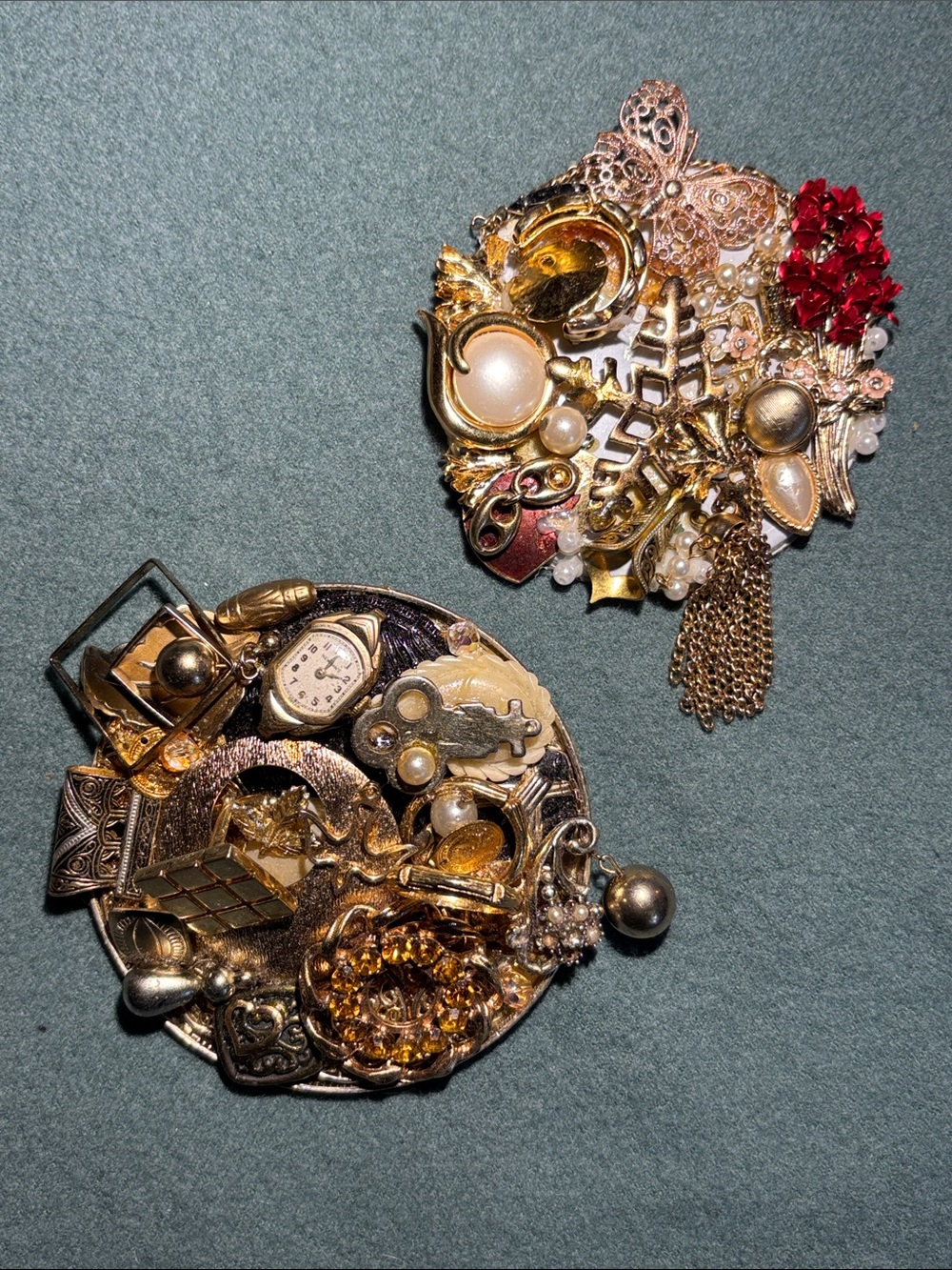 Jewelry collage repurposed crafted jewelry